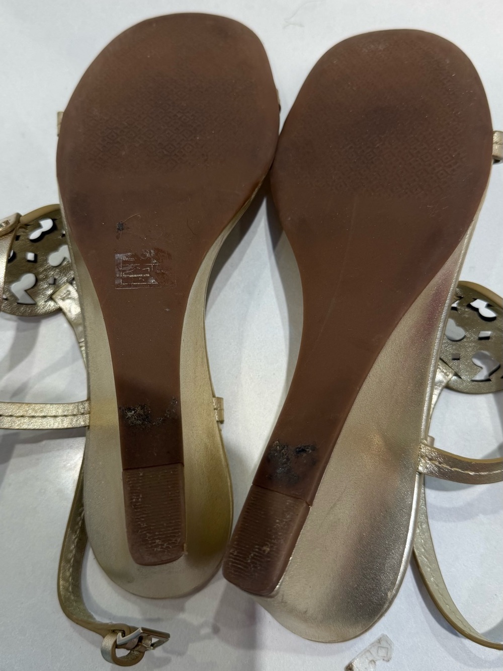 Tory Burch Spark Gold Wedge Sandal - Picture 4 of 7